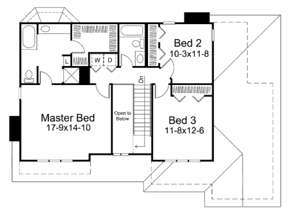 Architectural House Design - Traditional Floor Plan - Upper Floor Plan #57-452