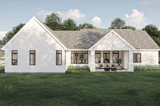 Exterior - Rear Elevation for Farmhouse House Plan #455-664 - 4 bed, 2.5 bath
