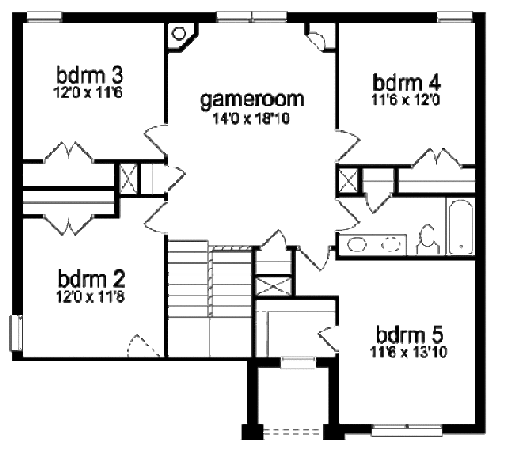 House Design - Traditional Floor Plan - Upper Floor Plan #84-374
