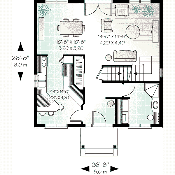 Architectural House Design - Colonial Floor Plan - Main Floor Plan #23-256