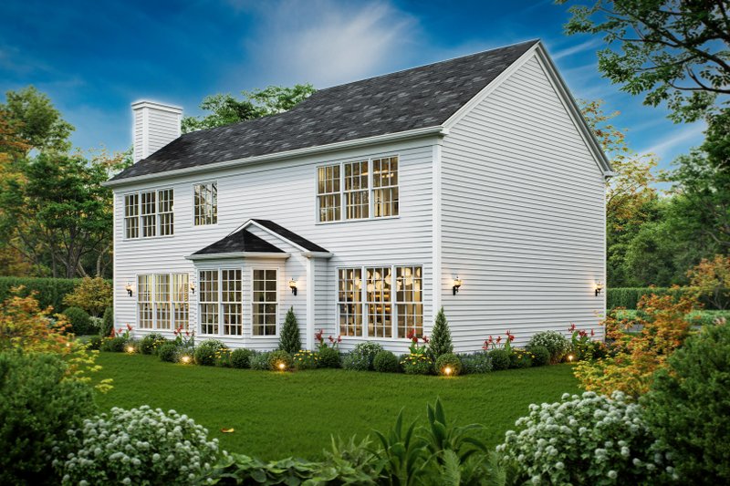 Dream House Plan - Exterior - Rear Elevation 1 for Colonial House Plan #54-712 - 4 bed, 2 bath