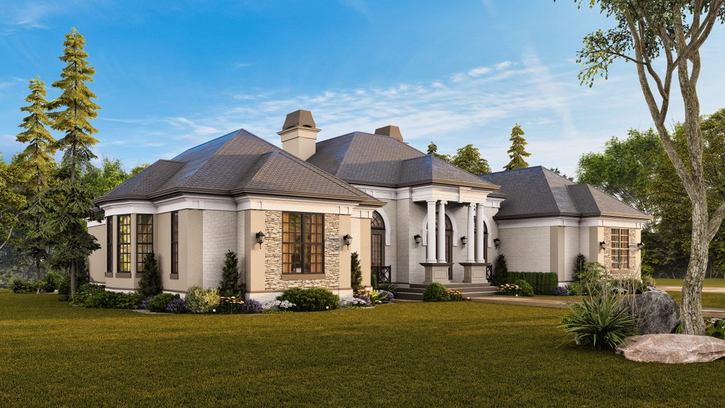Exterior - Front Elevation 5 for European House Plan #119-322 - 4 bed, 3 bath