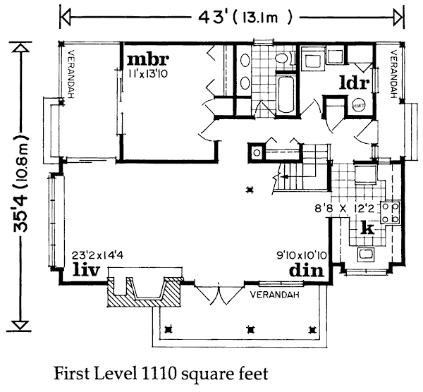 House Blueprint - Cottage Floor Plan - Main Floor Plan #47-101