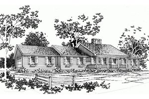 Ranch Exterior - Front Elevation Plan #10-132