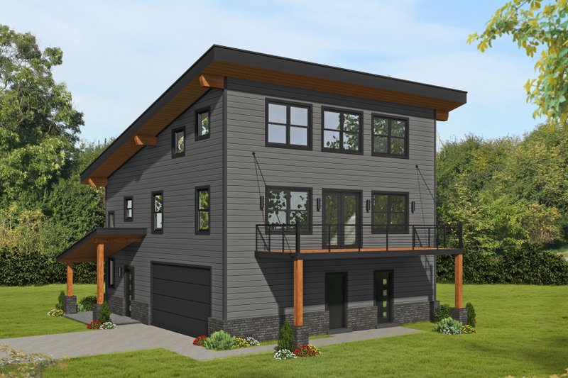 Architectural House Design - Exterior - Front Elevation 4 for Contemporary House Plan #932-453 - 3 bed, 3.5 bath