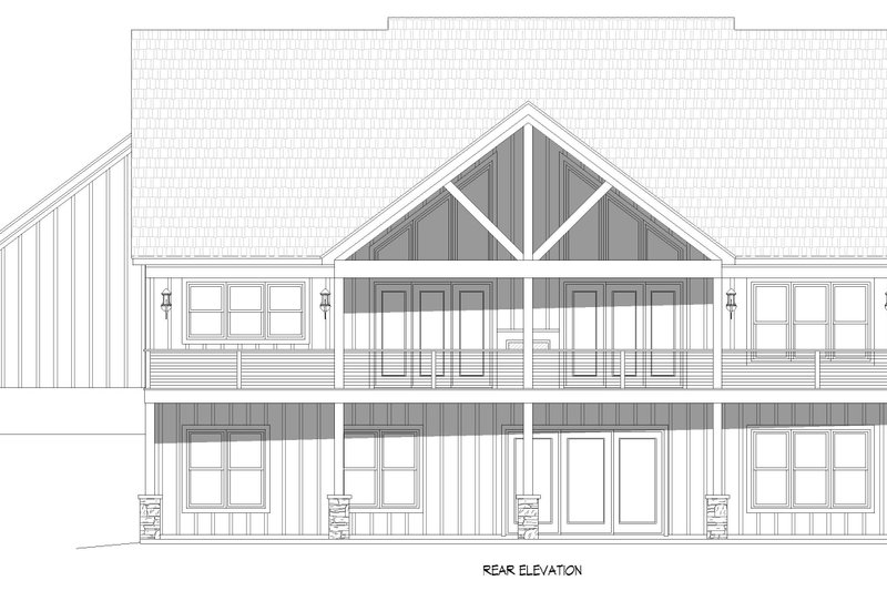 Home Plan - Exterior - Rear Elevation 1 for Country House Plan #932-1442 - 4 bed, 4.5 bath