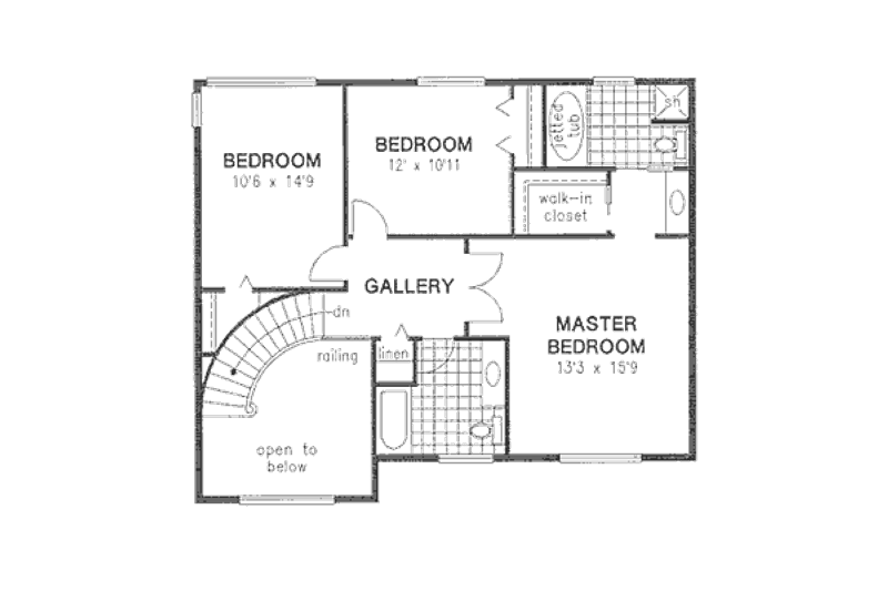 Home Plan - Floor Plan - Upper Floor for Traditional House Plan #18-8971 - 3 bed, 2.5 bath