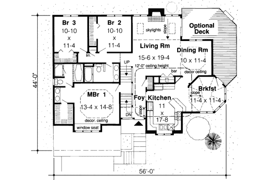 Floor Plan - Main Floor for Traditional House Plan #312-302 - 3 bed, 2 bath