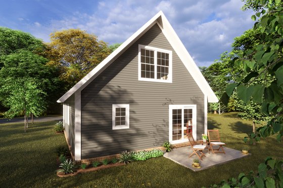 Exterior - Rear Elevation for Cabin House Plan #513-2207 - 1 bed, 1 bath