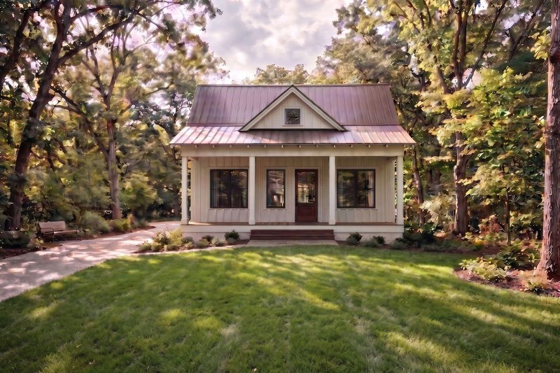 Dream House Plan - Exterior - Front Elevation 4 for Country House Plan #1105-20 - 1 bed, 1 bath