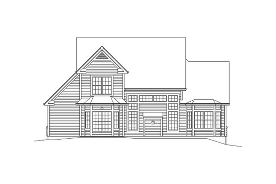 Exterior - Rear Elevation for Traditional House Plan #57-655 - 3 bed, 2.5 bath