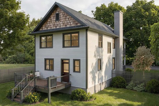 Exterior - Rear Elevation for Craftsman House Plan #79-229 - 3 bed, 2.5 bath