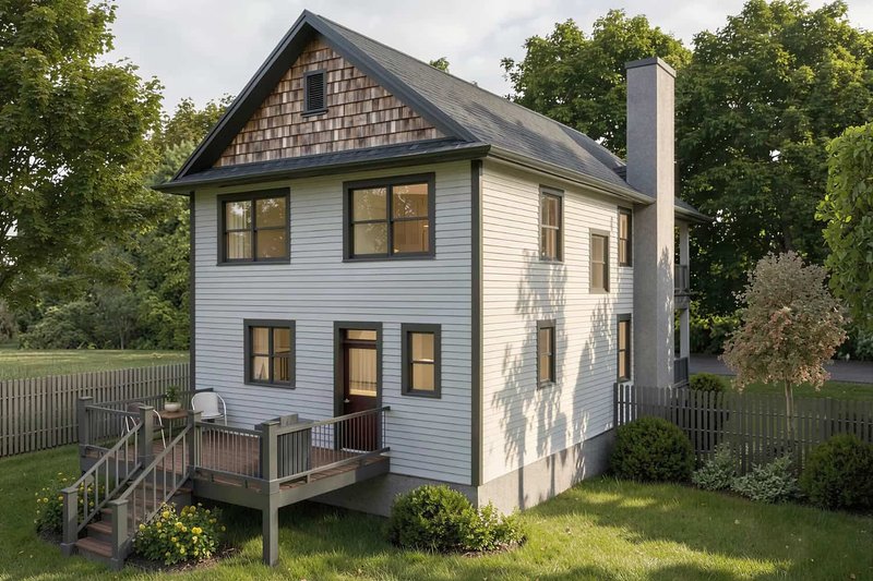 Dream House Plan - Exterior - Rear Elevation for Craftsman House Plan #79-229 - 3 bed, 2.5 bath