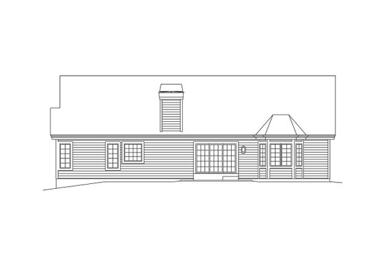 Exterior - Rear Elevation for Country House Plan #57-695 - 4 bed, 2.5 bath