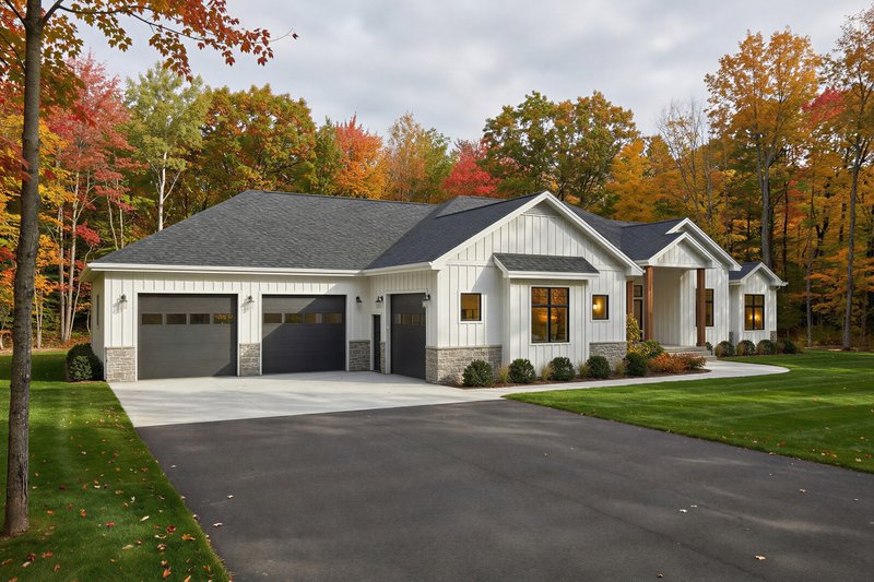House Plan Design - Exterior - Front Elevation 3 for Ranch House Plan #1084-2 - 5 bed, 4 bath