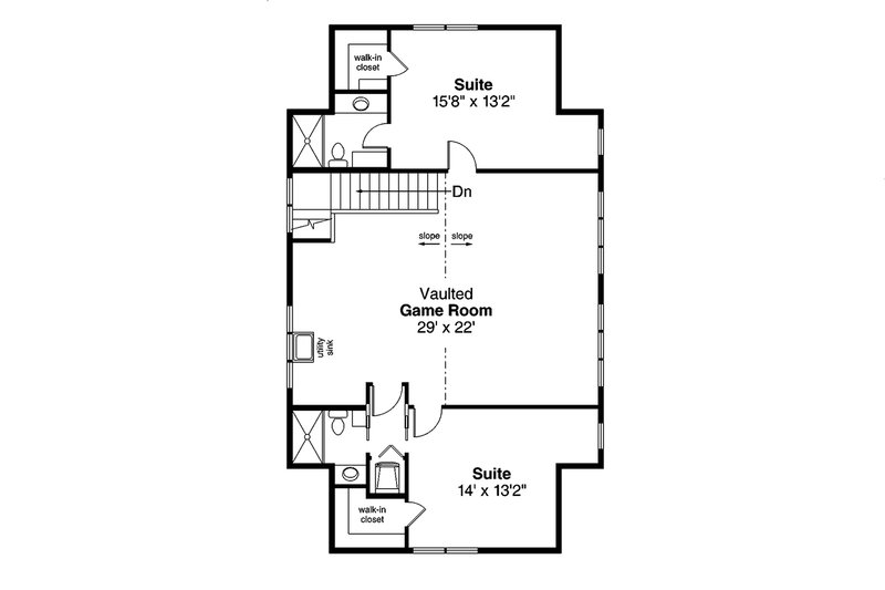House Design - Floor Plan - Upper Floor for Barndominium House Plan #124-1358 - 2 bed, 2.5 bath
