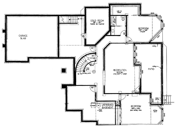 Dream House Plan - Mediterranean Floor Plan - Lower Floor Plan #18-173