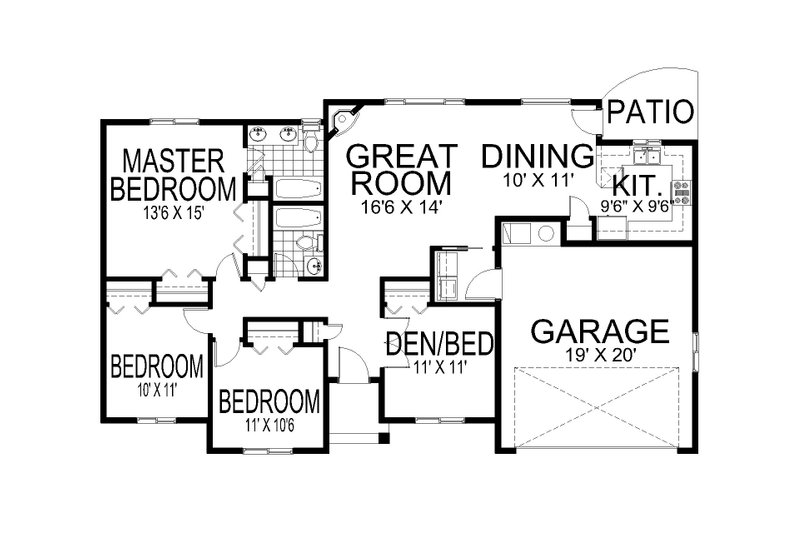House Design - Floor Plan - Main Floor for Traditional House Plan #112-237 - 4 bed, 2 bath