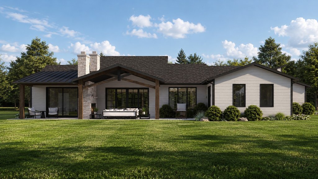 Exterior - Rear Elevation for Contemporary House Plan #1064-491 - 2 bed, 2 bath