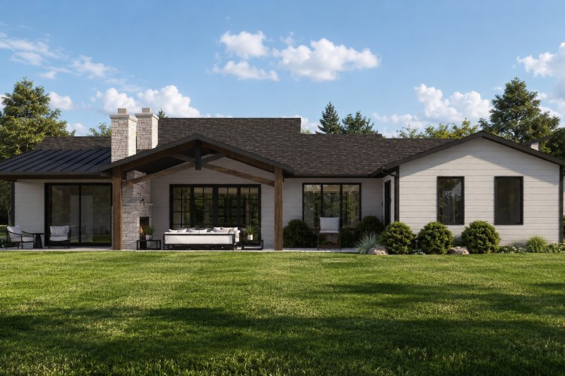 Architectural House Design - Exterior - Rear Elevation for Contemporary House Plan #1064-491 - 2 bed, 2 bath
