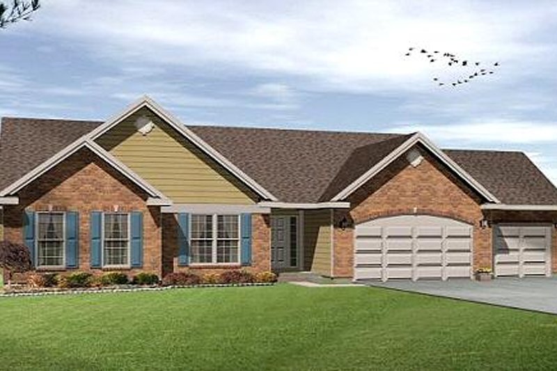 Ranch Style House Plan - 3 Beds 2.5 Baths 1902 Sq/Ft Plan #22-527