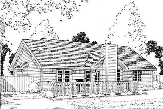Exterior - Rear Elevation for Country House Plan #312-788 - 3 bed, 2 bath
