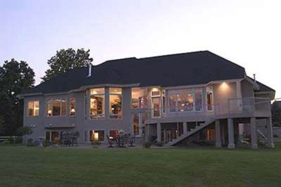 Exterior - Rear Elevation for European House Plan #51-216 - 3 bed, 3.5 bath