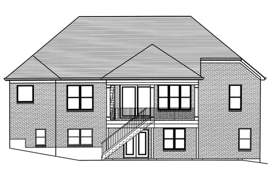 Exterior - Rear Elevation for Ranch House Plan #46-888 - 3 bed, 2 bath