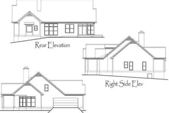 Exterior - Rear Elevation for Traditional House Plan #71-109 - 3 bed, 2 bath