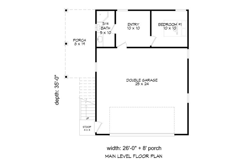 Dream House Plan - Floor Plan - Lower Floor for Farmhouse House Plan #932-552 - 1 bed, 2 bath