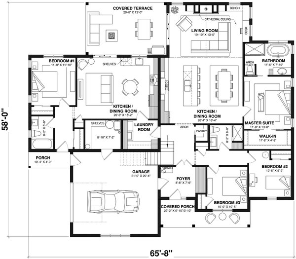 Country Floor Plan - Main Floor Plan #23-2817