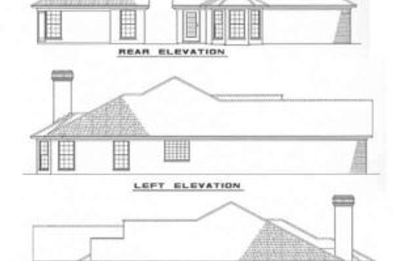 House Blueprint - Exterior - Rear Elevation for Traditional House Plan #17-165 - 4 bed, 2 bath