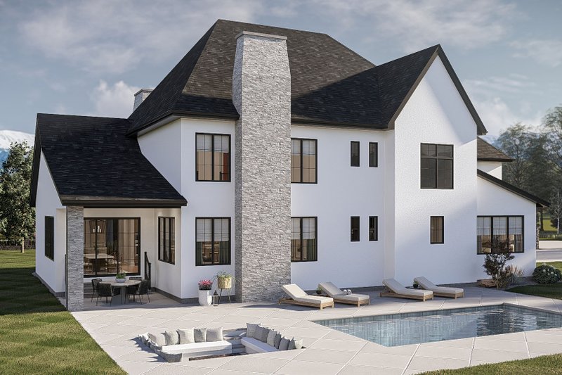 Dream House Plan - Exterior - Rear Elevation 1 for Cottage House Plan #455-802 - 4 bed, 3.5 bath