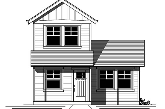 Exterior - Front Elevation for Craftsman House Plan #423-48 - 1 bed, 1 bath