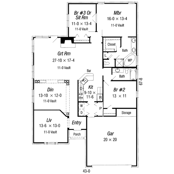Traditional Floor Plan - Main Floor Plan #329-112
