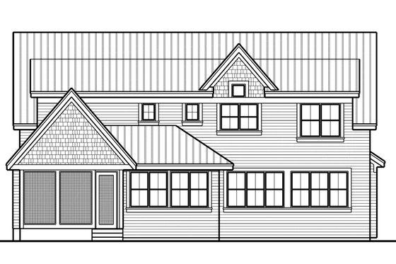 Exterior - Rear Elevation for Craftsman House Plan #51-565 - 4 bed, 3.5 bath