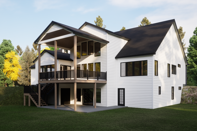 Home Plan - Exterior - Rear Elevation for Modern House Plan #1089-18 - 4 bed, 2.5 bath