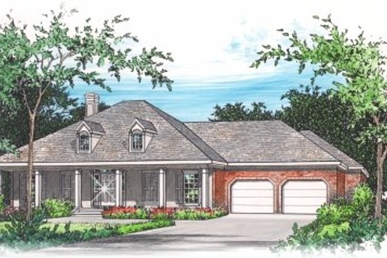Exterior - Front Elevation for Southern House Plan #15-247 - 3 bed, 2 bath