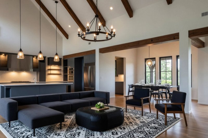 Dream House Plan - Interior - Family Room for Farmhouse House Plan #80-230 - 4 bed, 2.5 bath
