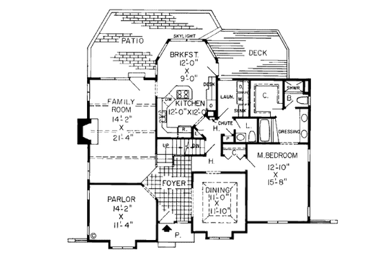 Floor Plan - Main Floor for European House Plan #312-778 - 4 bed, 3.5 bath