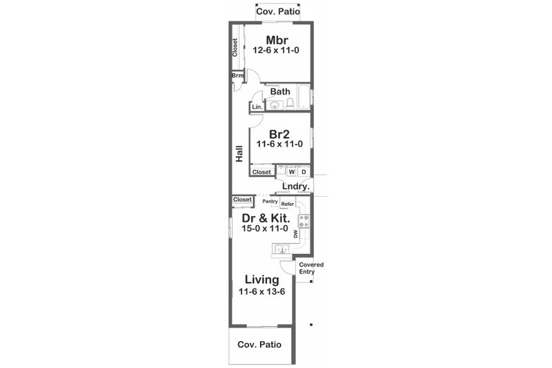 House Design - Floor Plan - Main Floor for Farmhouse House Plan #126-291 - 4 bed, 4 bath