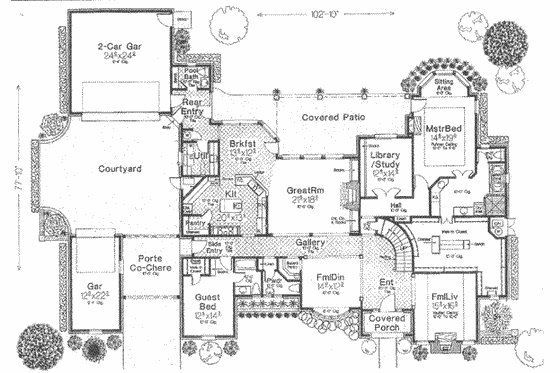 Floor Plan - Main Floor for European House Plan #310-521 - 5 bed, 5.5 bath