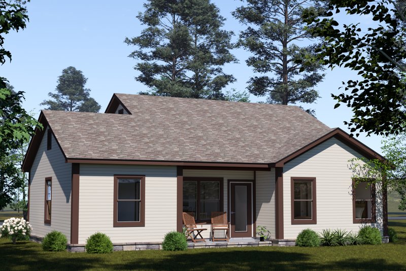 House Blueprint - Exterior - Rear Elevation for Cottage House Plan #513-2351 - 3 bed, 2 bath