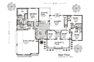 Floor Plan - Main Floor for European House Plan #310-652 - 4 bed, 2.5 bath
