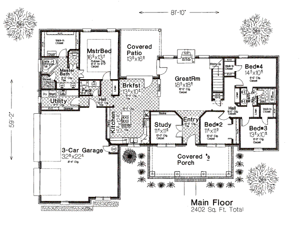 Dream House Plan - European Floor Plan - Main Floor Plan #310-652