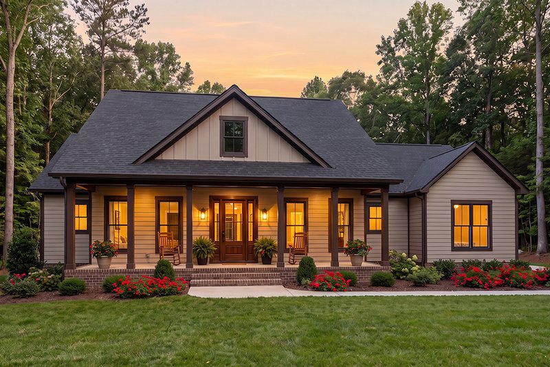 Architectural House Design - Exterior - Front Elevation 4 for Southern House Plan #406-9674 - 3 bed, 2.5 bath