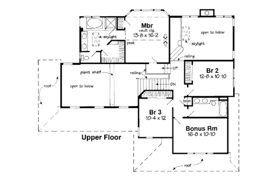 Floor Plan - Upper Floor for Country House Plan #312-601 - 3 bed, 2.5 bath