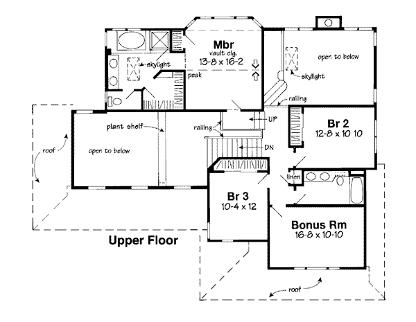 Floor Plan - Upper Floor for Country House Plan #312-601 - 3 bed, 2.5 bath