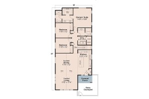 Floor Plan - Main Floor for Craftsman House Plan #124-1391 - 3 bed, 2 bath