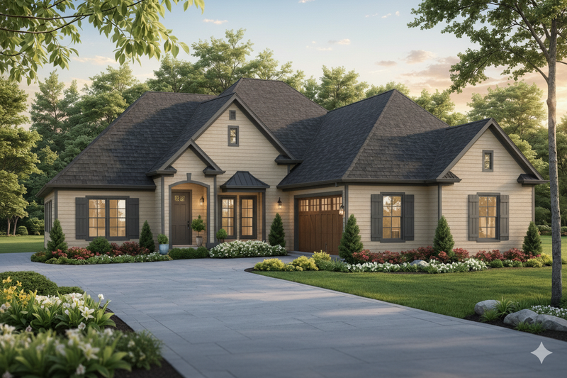 House Blueprint - Ranch Exterior - Front Elevation Plan #21-559